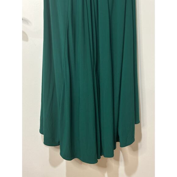 Ieena for Mac Duggal Asymmetrical Neckline Ruched Dress Emerald Size 8 NWT 26517 - Picture 14 of 15